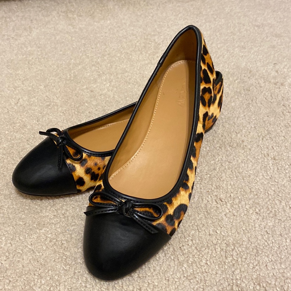 NIB J CREW FACTORY LEOPARD CAPTOE BALLET FLAT
